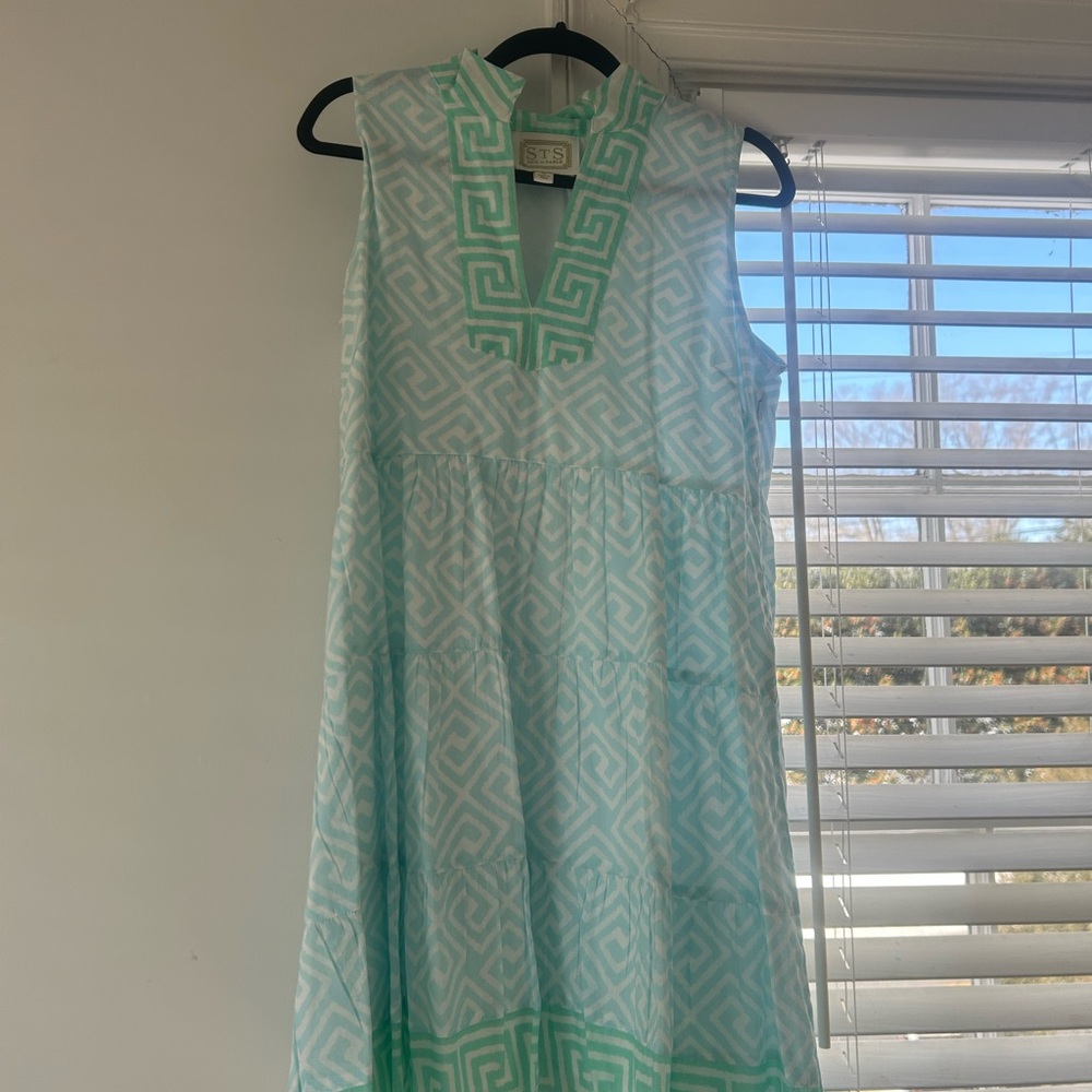 Sleeveless Geometric Pattern Dress